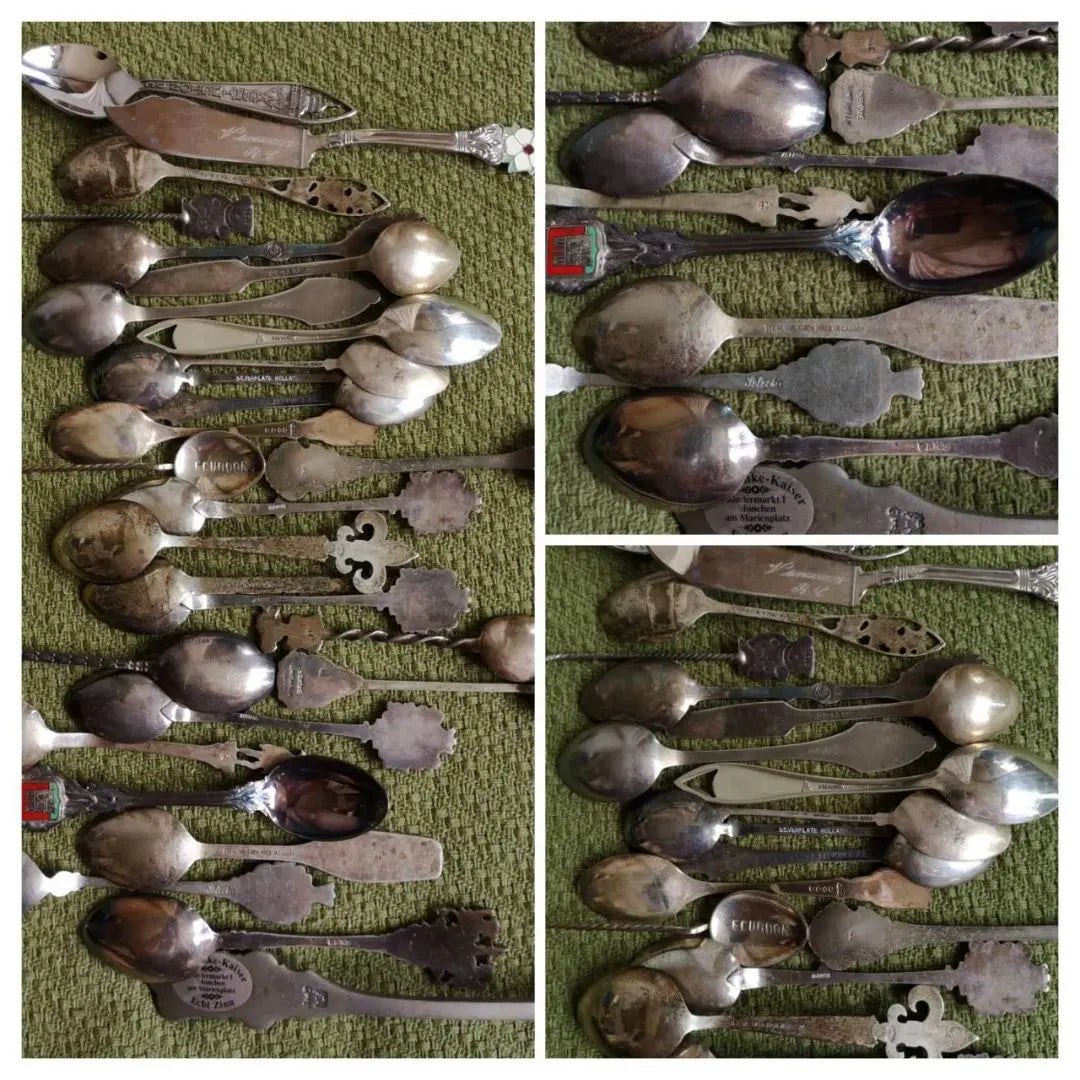 Exquisite Silver British German World Antique Spoons 50 Pieces