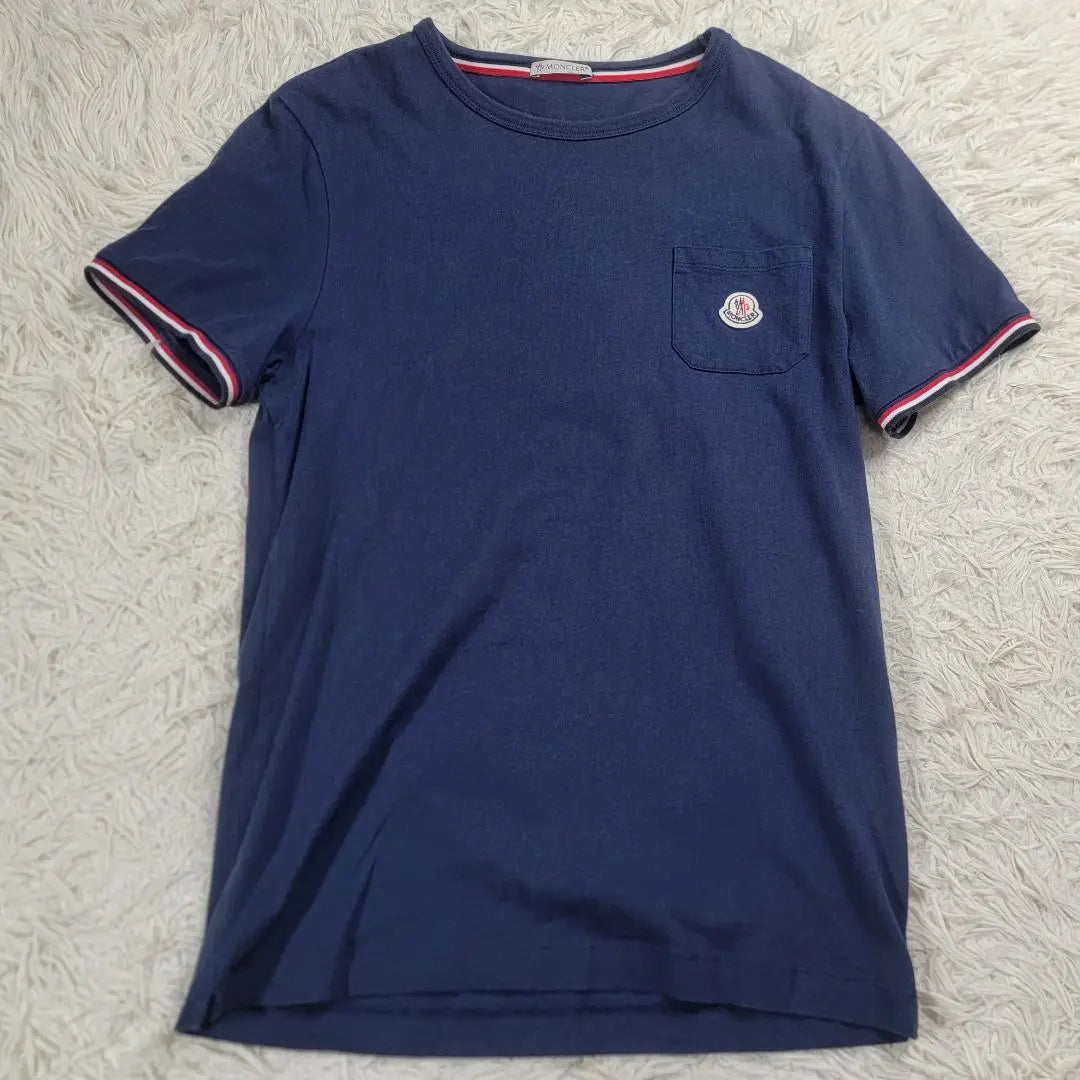 [Geki Rare] Camiseta con ringer tricolor con logo bordado de Moncler | 【激レア】モンクレール ワッペン刺繍ロゴ トリコロール リンガー Tシャツ