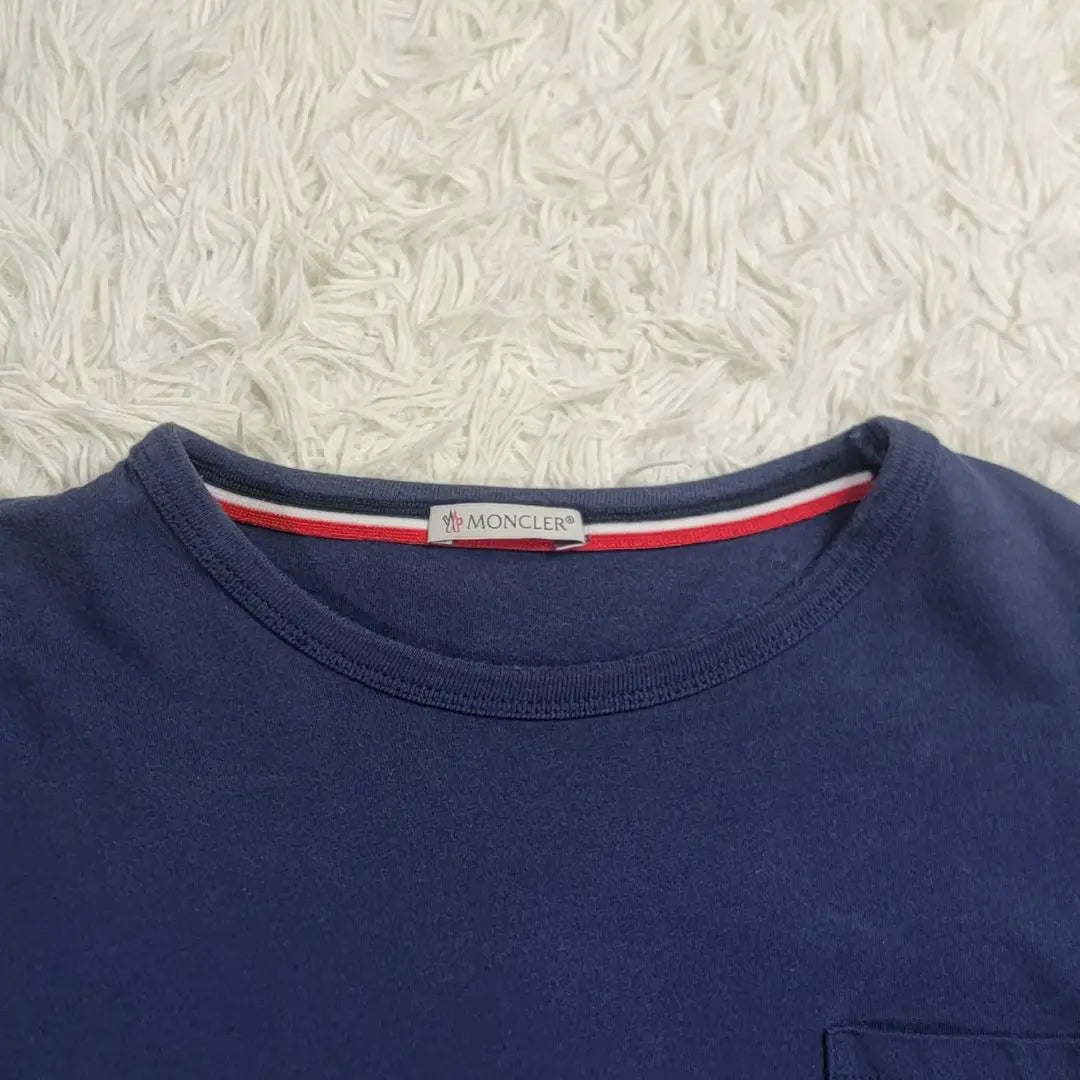 [Geki Rare] Camiseta con ringer tricolor con logo bordado de Moncler | 【激レア】モンクレール ワッペン刺繍ロゴ トリコロール リンガー Tシャツ