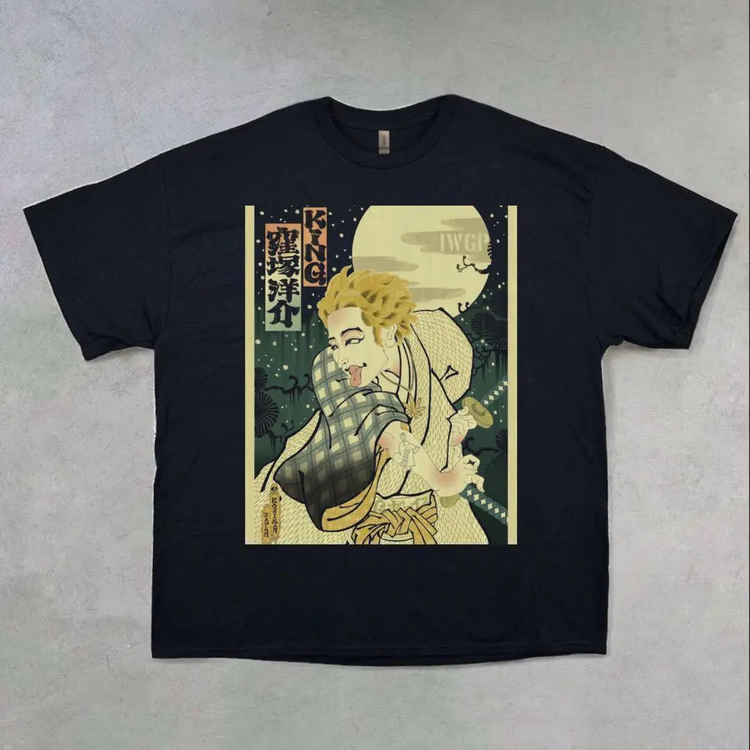 IWGP King Kubozuka Yosuke T-shirt Ukiyoe Black