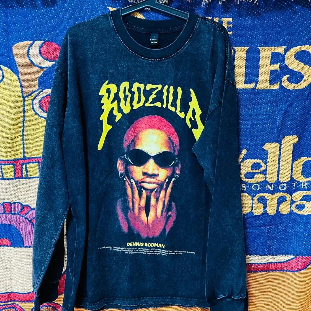 Camiseta larga Dennis Rodman para hombre, estilo reggae, gafas de sol, estilo urbano