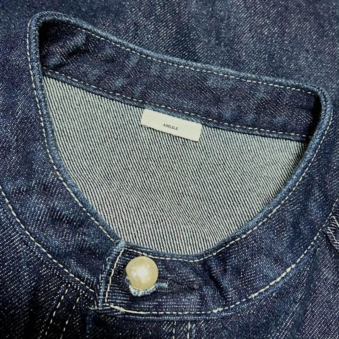 Unused ✨️AMLILE Pearl Button Denim Jacket G-Jean Dark Blue