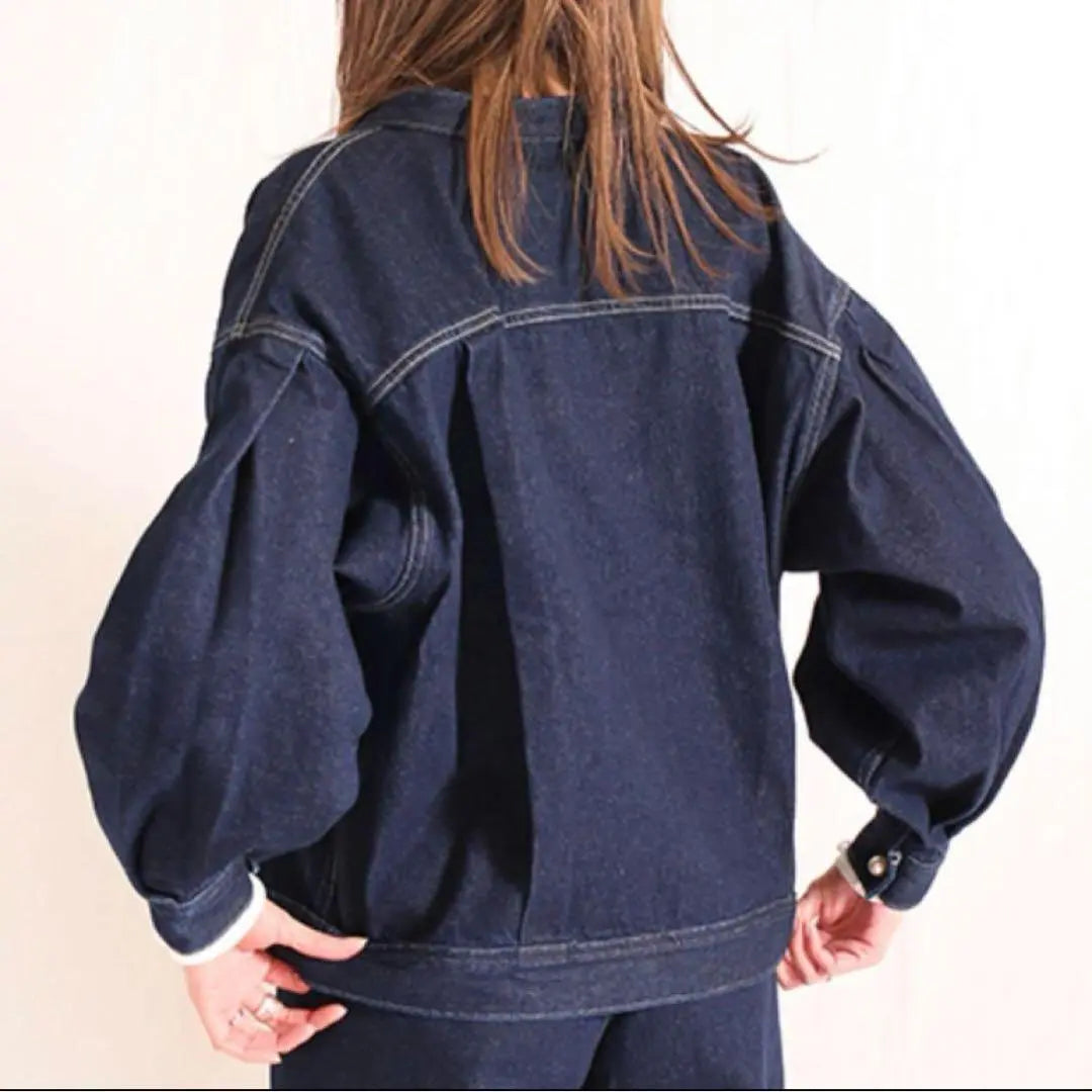 Unused ✨️AMLILE Pearl Button Denim Jacket G-Jean Dark Blue