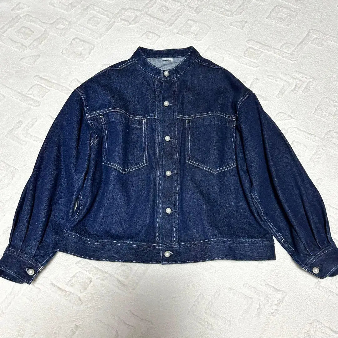 Unused ✨️AMLILE Pearl Button Denim Jacket G-Jean Dark Blue