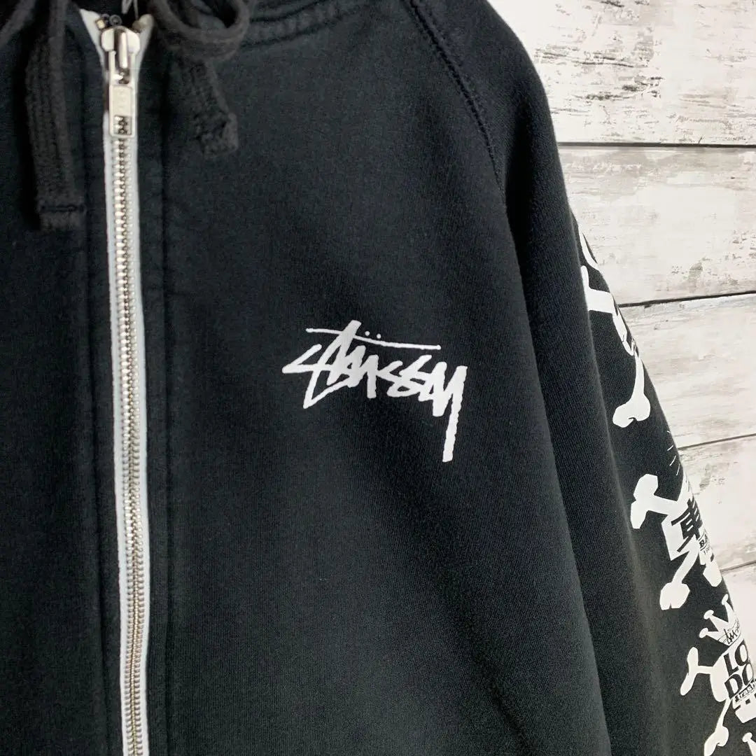 [Hard to obtain!! ︎】STUSSY◇Stock logo full zip hoodie C196