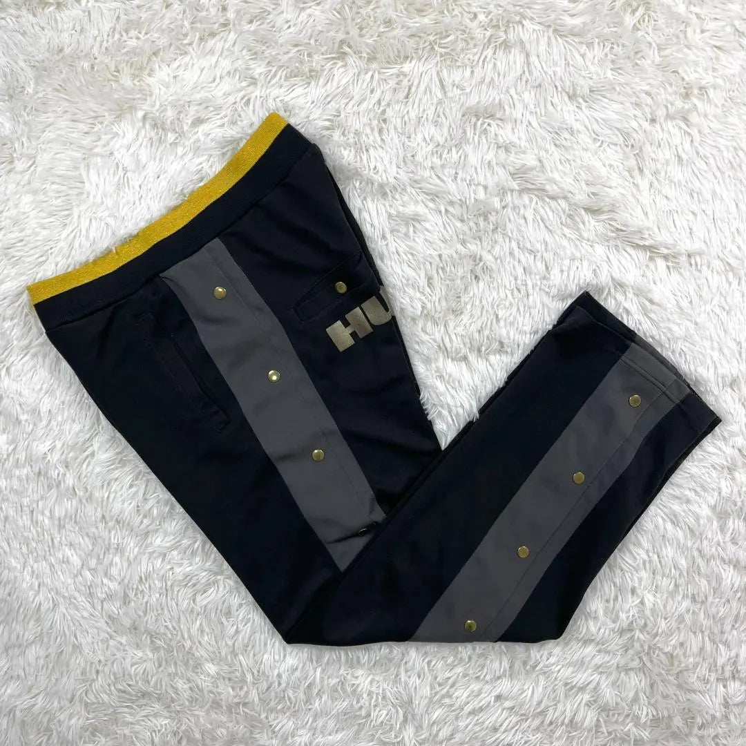 HUMMER/HUMMER Side Button Style Track Pants Jersey Black x Gold