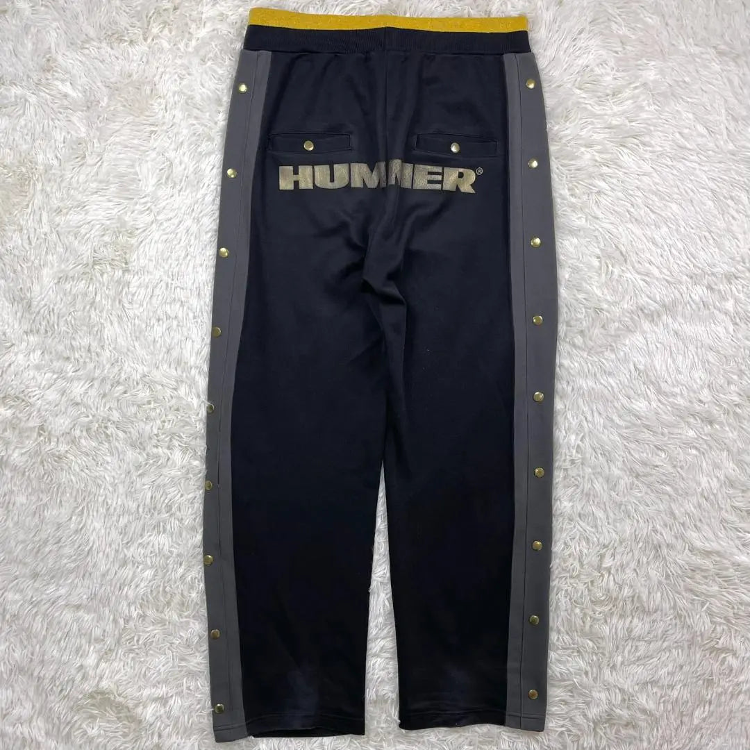 HUMMER/HUMMER Side Button Style Track Pants Jersey Black x Gold