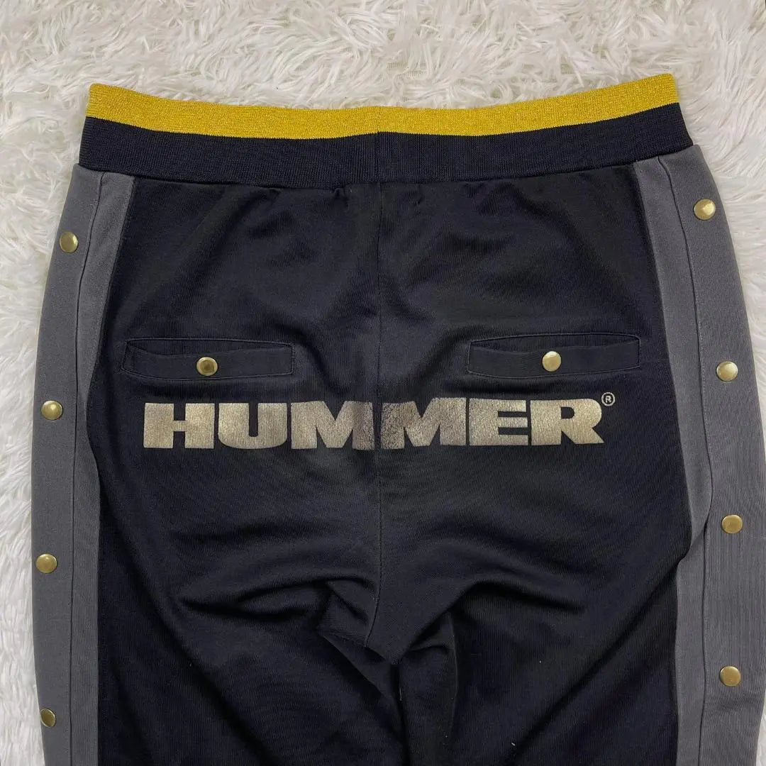 HUMMER/HUMMER Side Button Style Track Pants Jersey Black x Gold