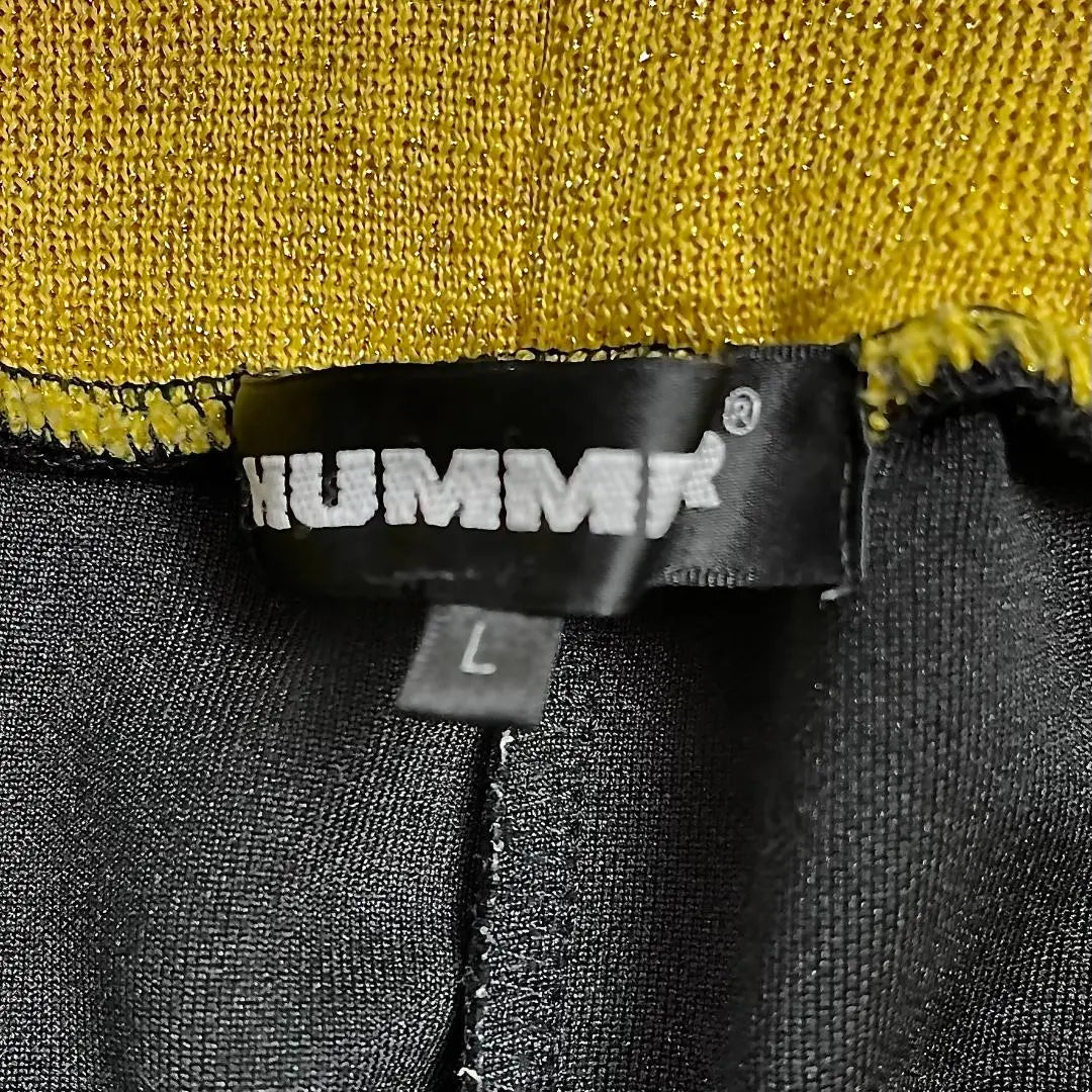 HUMMER/HUMMER Side Button Style Track Pants Jersey Black x Gold