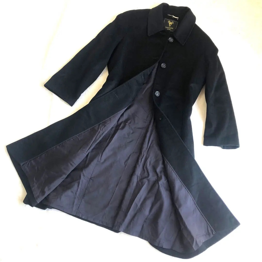 100% cashmere women's trench coat 9AR black