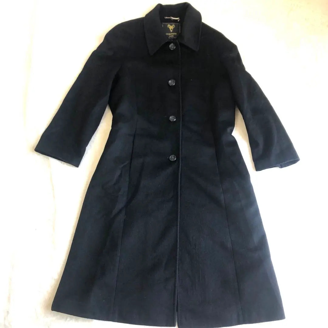 100% cashmere women's trench coat 9AR black