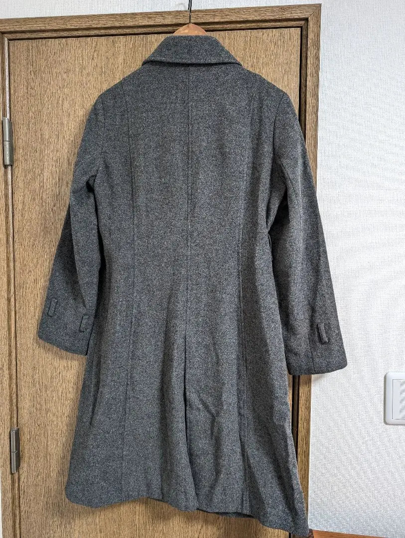 Good condition BELTA BUONO grey double breasted long coat cashmere blend L