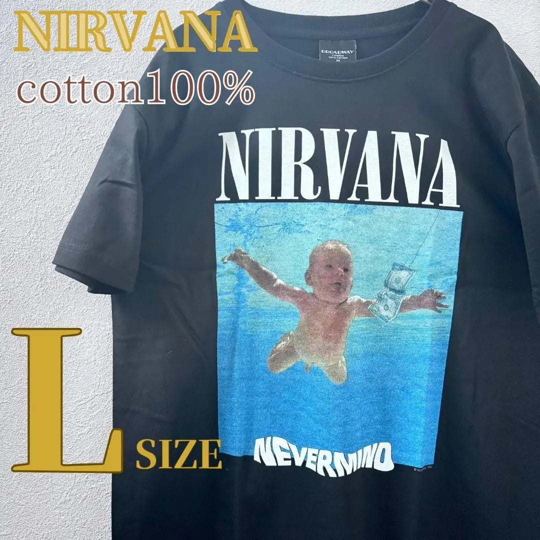 High Quality NIRVANA Nevermind Rock T-shirt 100% Cotton New L Size