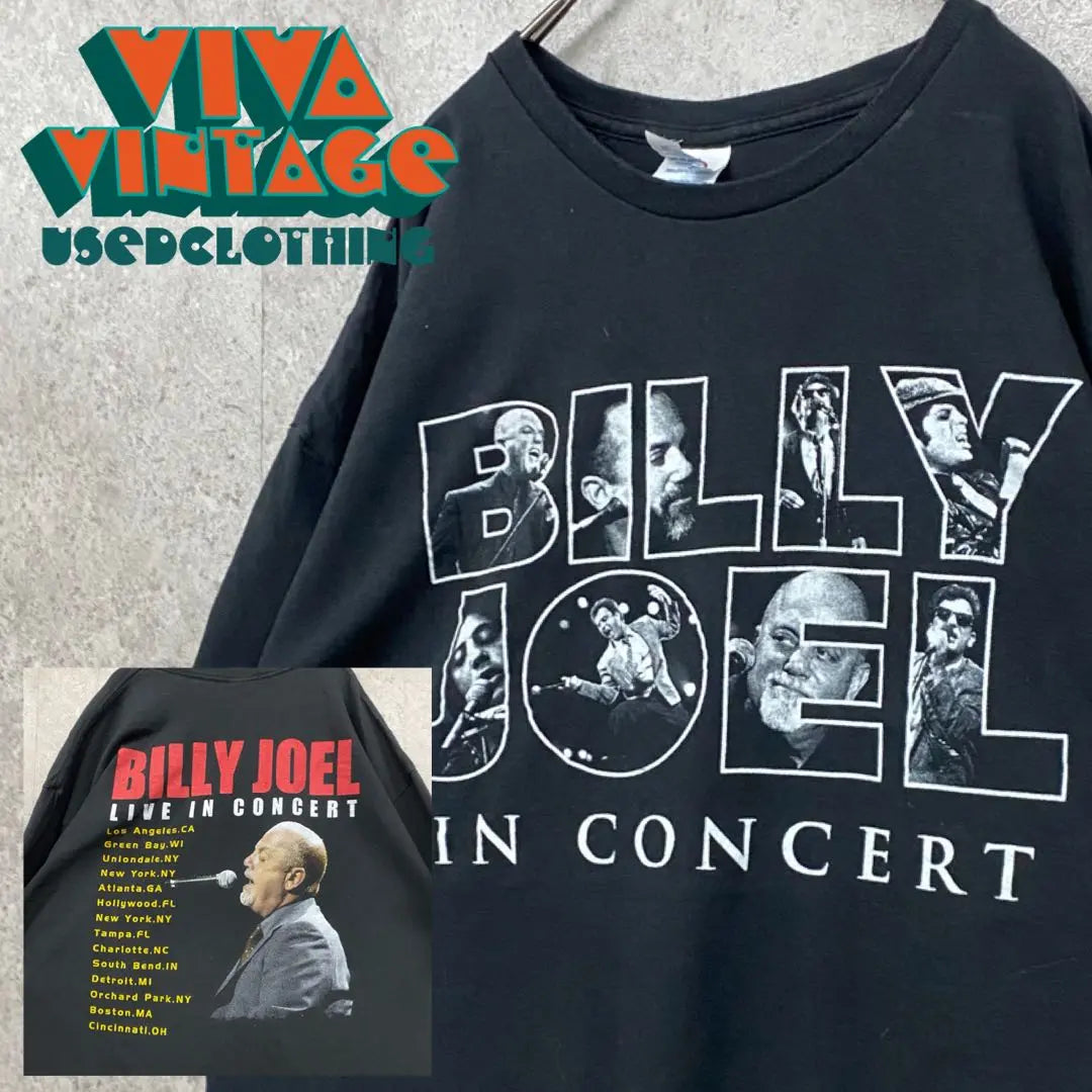 Rare [Used Clothing] Billy Joel Band T-shirt Double-sided Print Men's 2XL