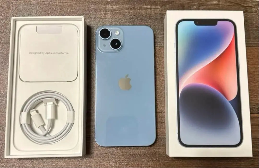 iPhone14 Blue 128GB [Good condition] Comes with notebook type cover