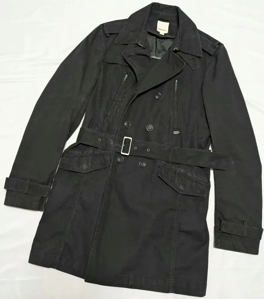 [Rare] Diesel oversized denim trench coat 3L black