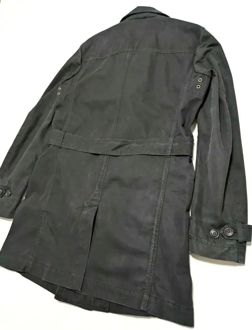 [Raro] Gabardina vaquera extragrande de Diesel 3L negro | 【希少】 ディーゼル オーバーサイズ デニムトレンチコート 3Ｌ ブラック