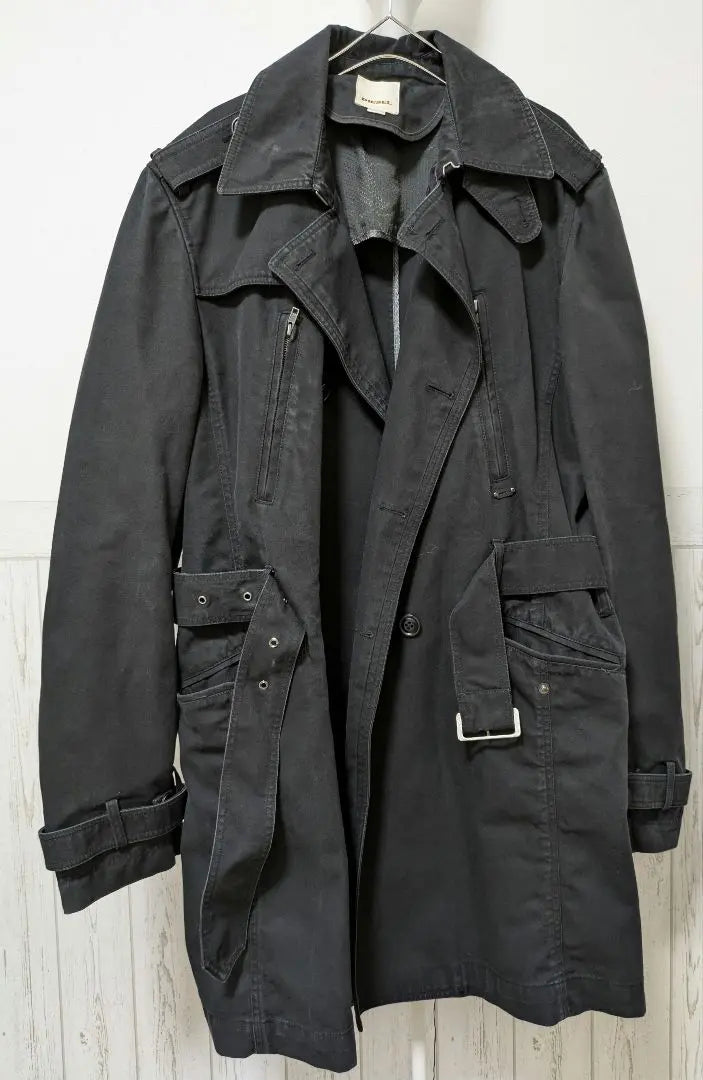 [Rare] Diesel oversized denim trench coat 3L black