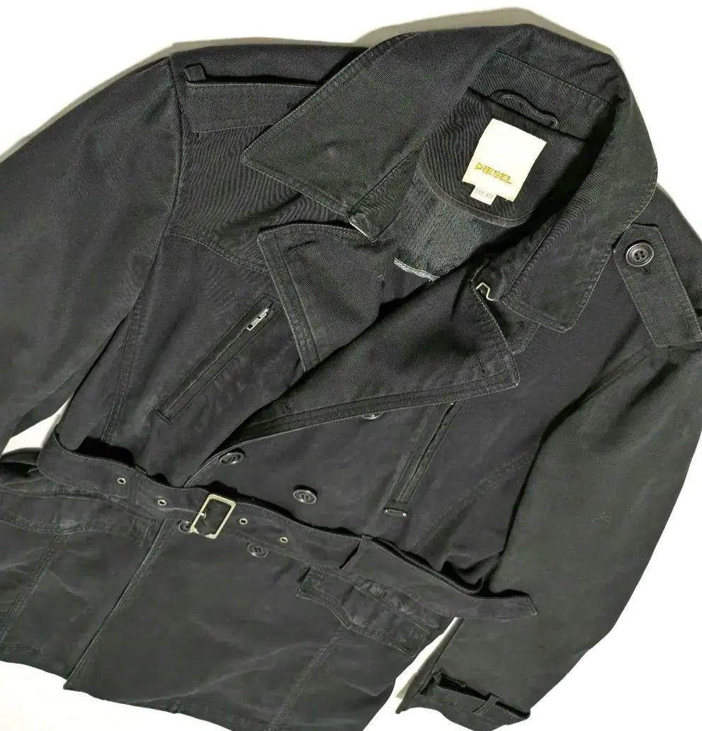 [Rare] Diesel oversized denim trench coat 3L black