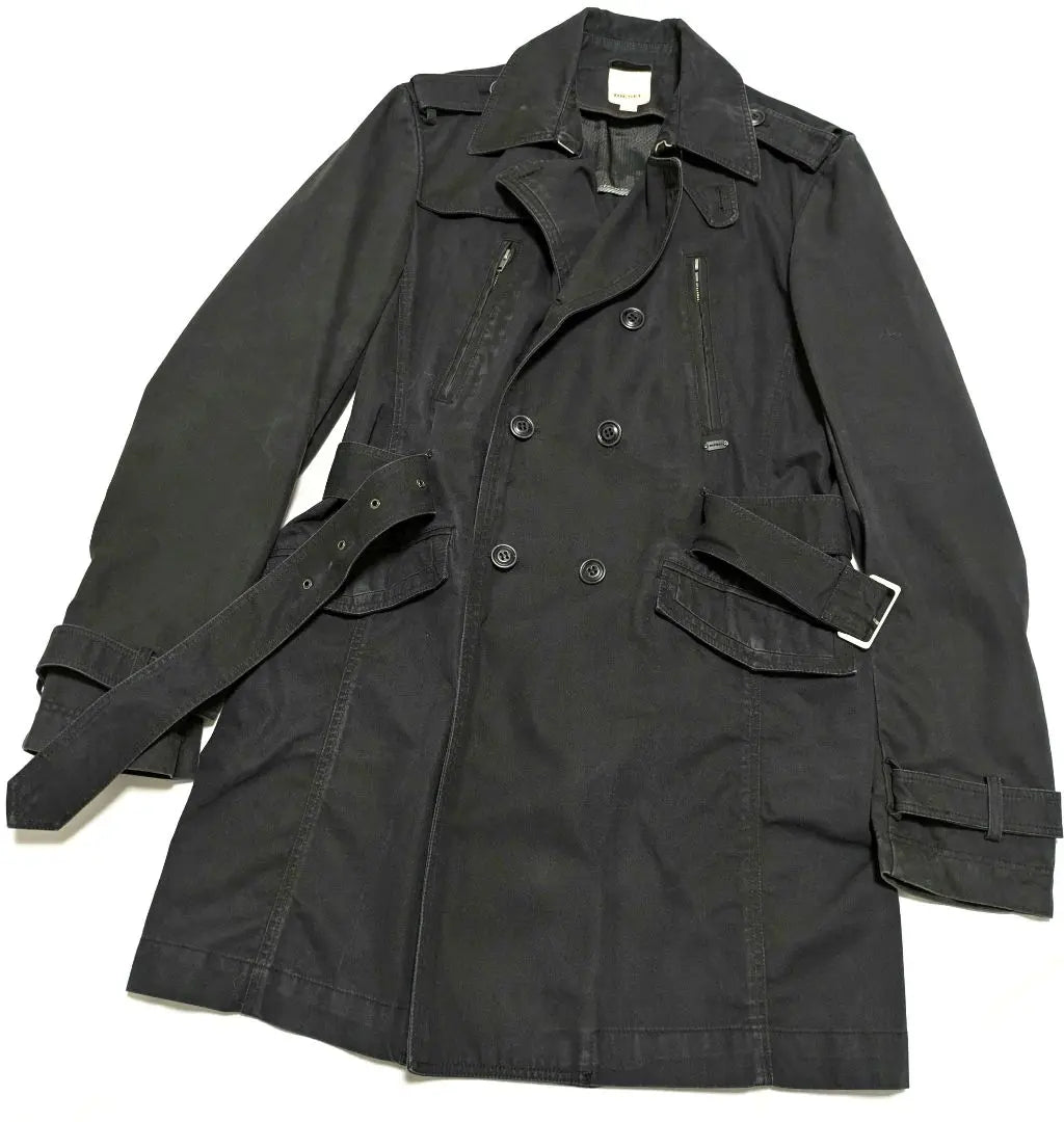 [Rare] Diesel oversized denim trench coat 3L black