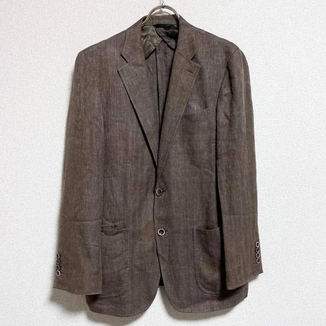 Herm Siled Zenia Tailored Jacket Linen Silk Men's M-L equivalent