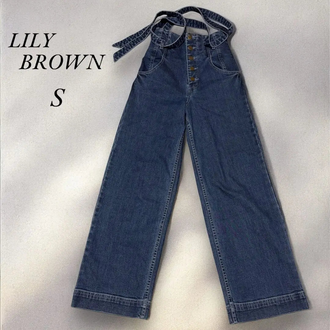 《Lily Brown》LILY BROWN Wide Leg Waist Belt Denim Pants S