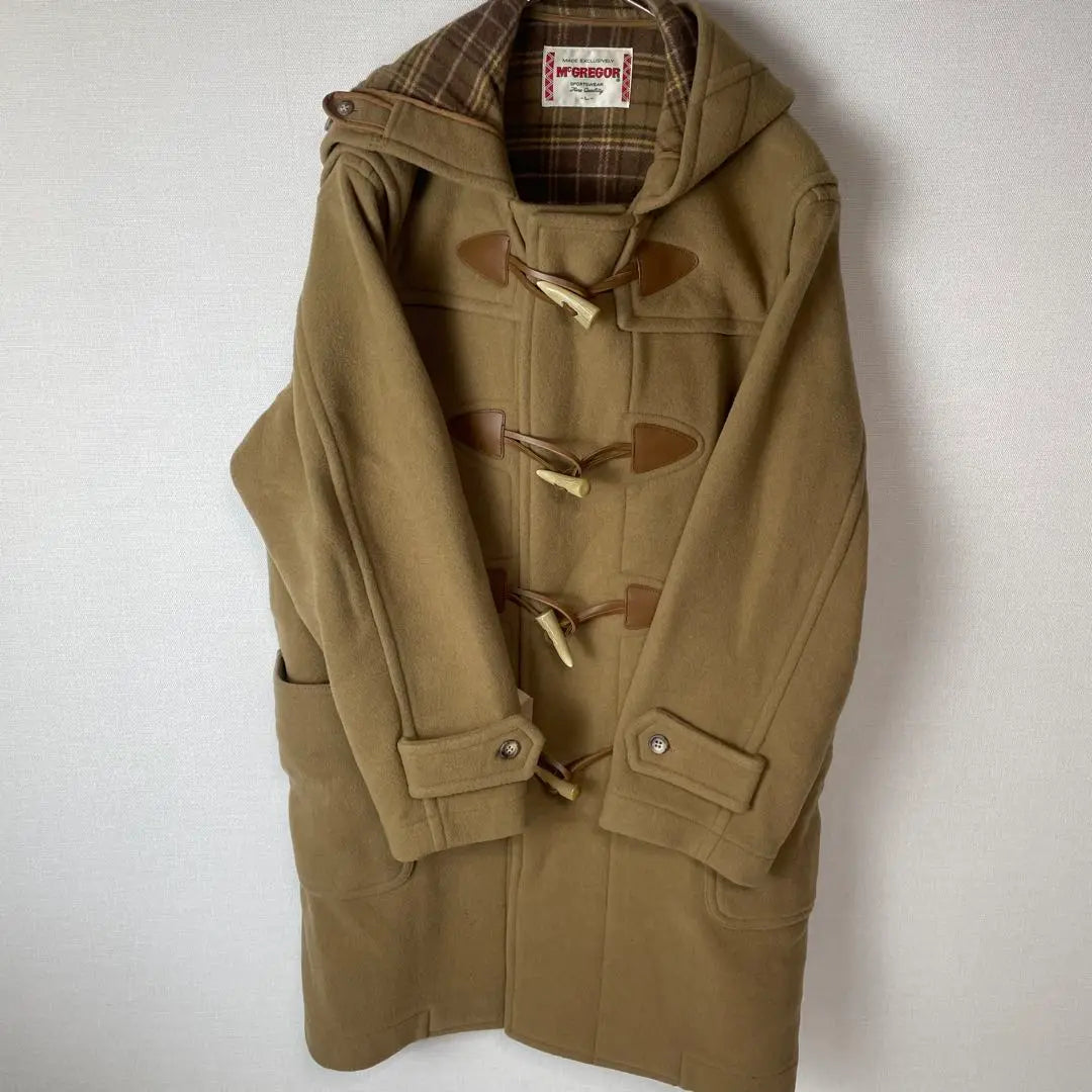 With MC RREGOR beige wool duffel coat hood