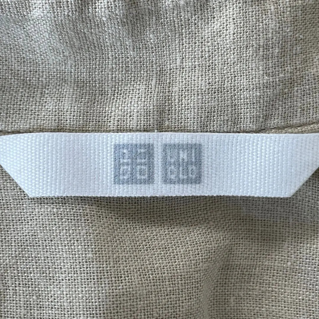 Uniqlo Linen Blend Shirt/One Piece French Sleeve Button Down