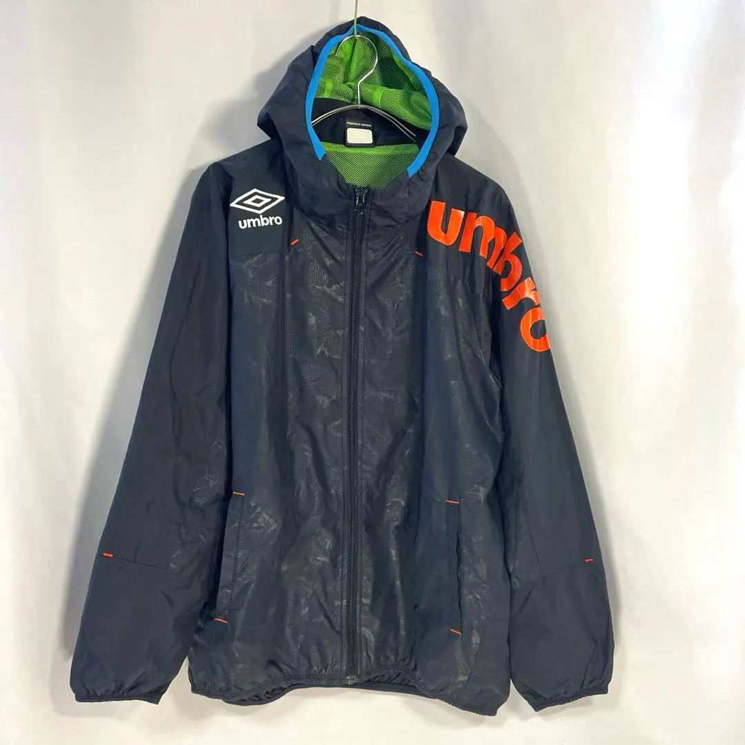 [UMBRO] Wind jacket with hood front zip black