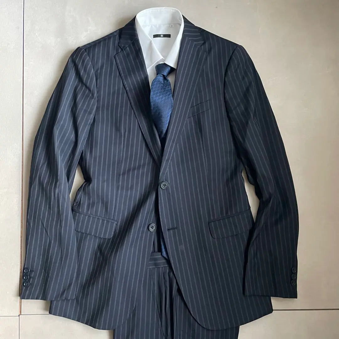 Armani Wool Suit Stripe Navy M