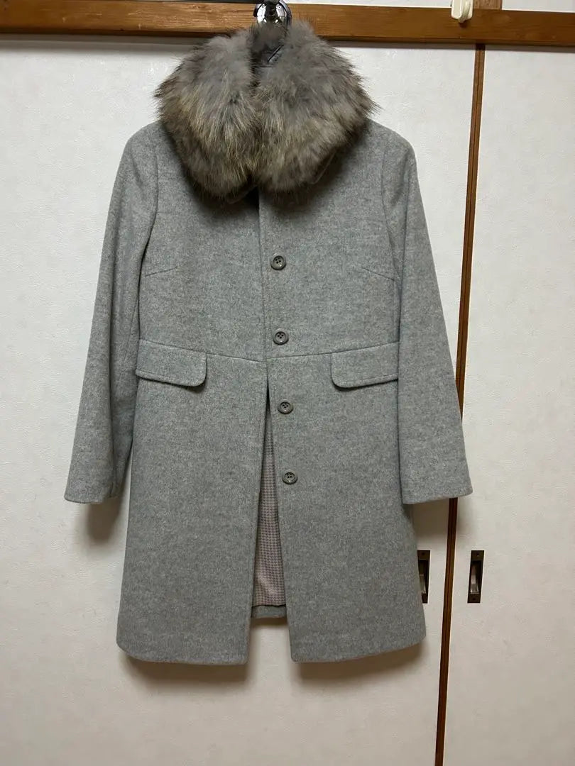 anysis gray fur coat