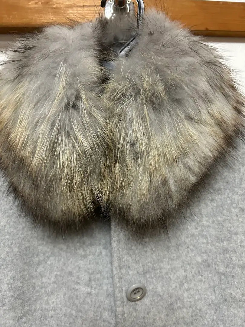 anysis gray fur coat