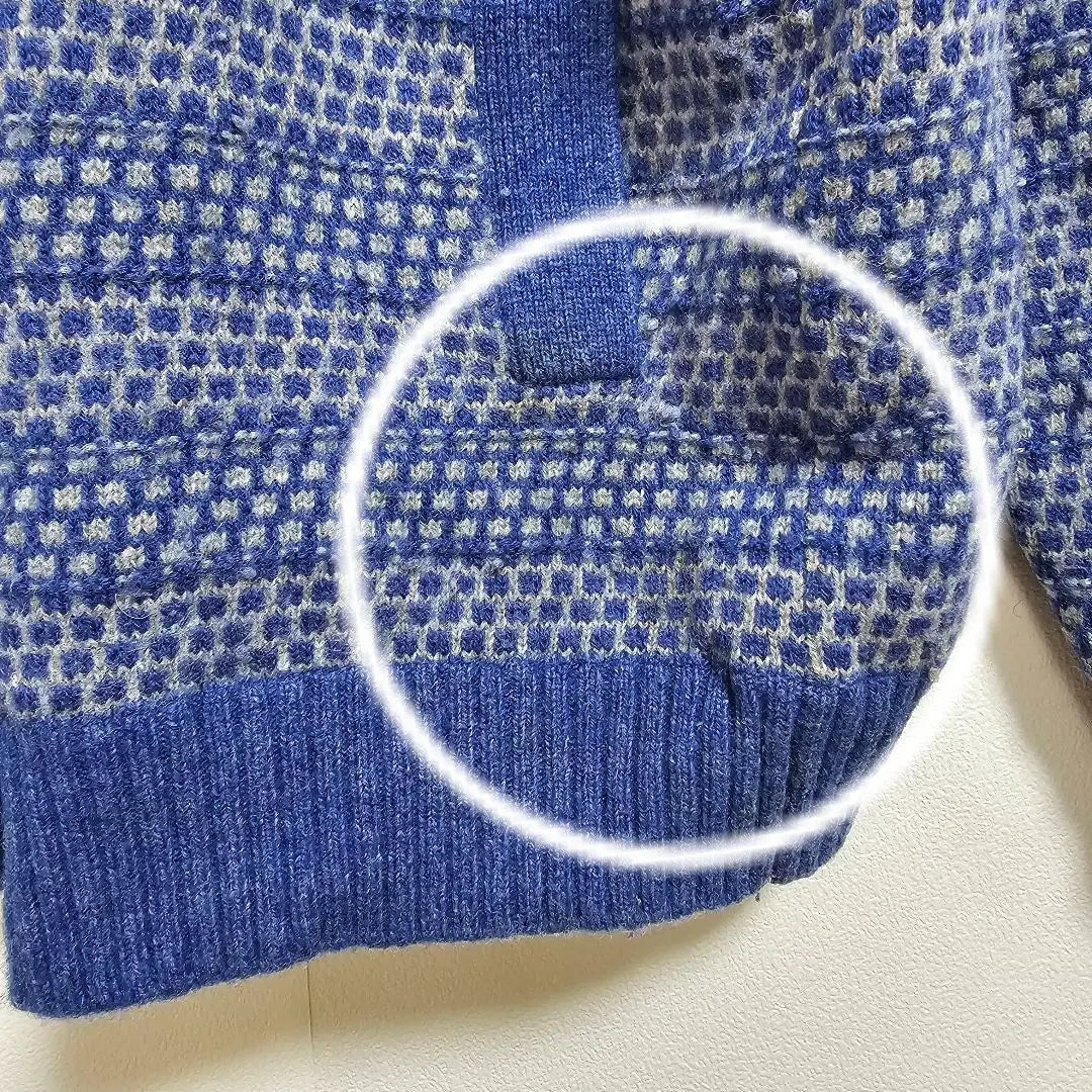 Elemento de vida sencilla L Chaqueta de punto tipo blusón con forro azul grueso