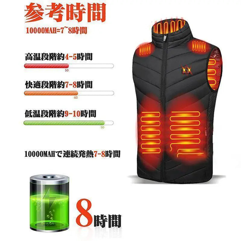 2XL Electric Heat Vest 11 Area Heat Improved Version 11 Heater Vest 3-Stage Adjustable Temperature