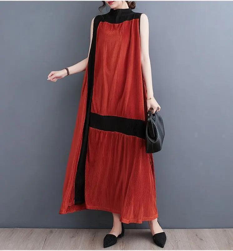 Vestido largo de mujer de talla grande sin mangas primavera/verano otoño nuevo | 大きいサイズ レディース ロング ワンピース ノースリーブ 春夏 秋 新品