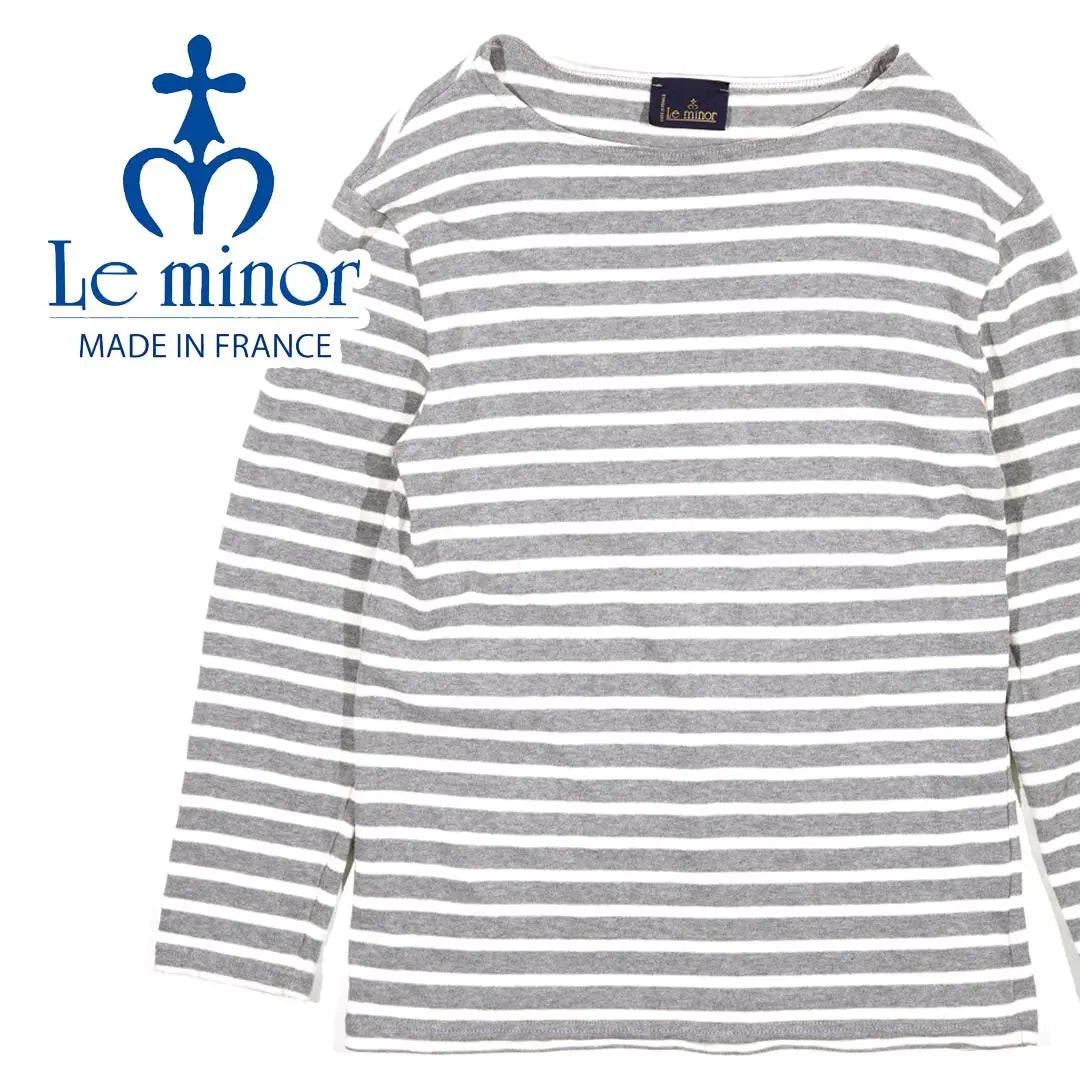 Le Minor Luminor Boat Neck Border Long T-Shirt Gray S