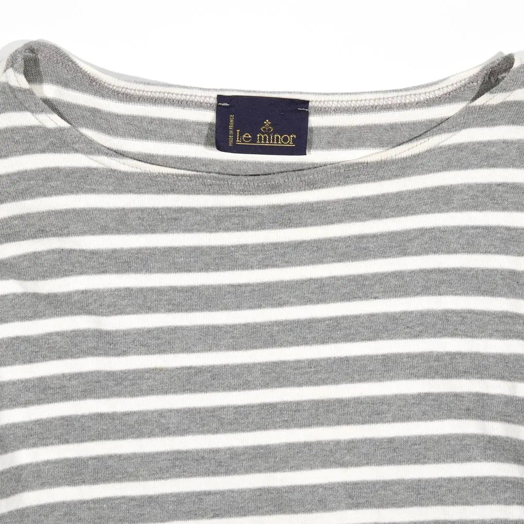 Le Minor Luminor Boat Neck Border Long T-Shirt Gray S