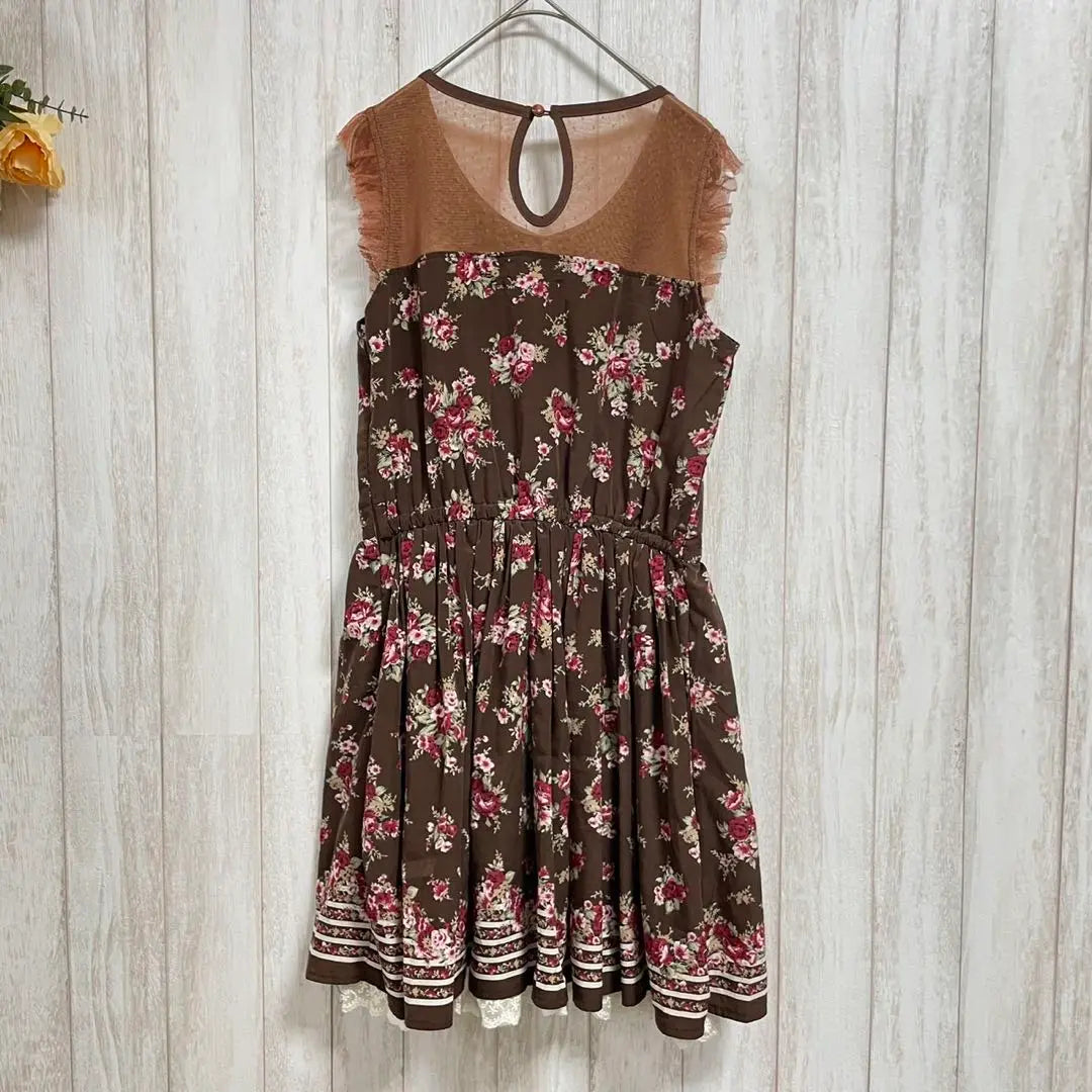 [LIZLISA] Floral rose, lace, ruffled dress, 160