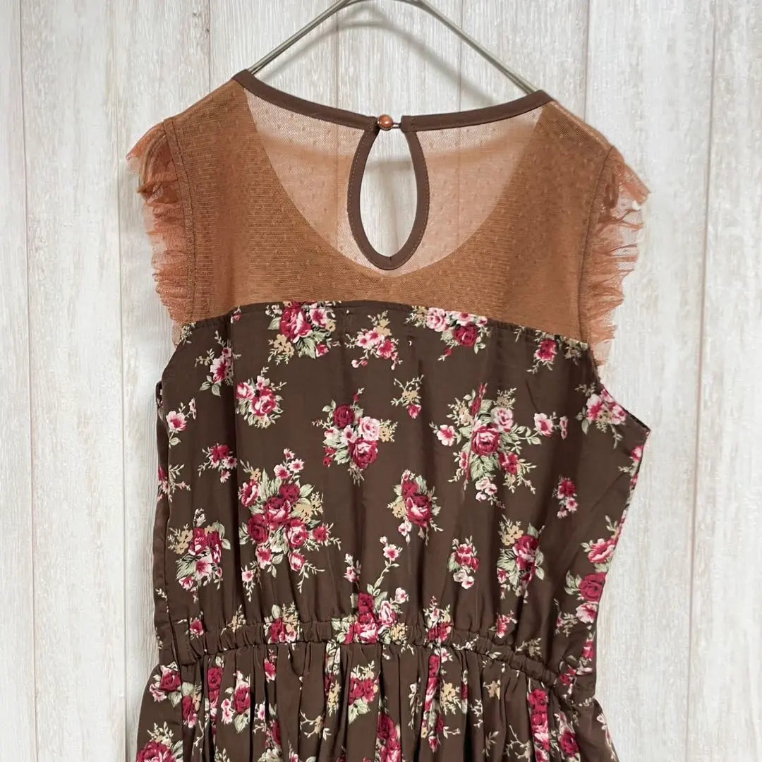 [LIZLISA] Floral rose, lace, ruffled dress, 160