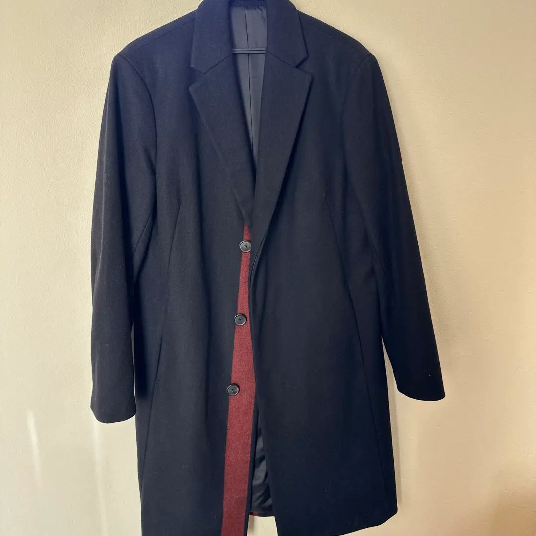 Final price reduction ☆ Theory wool long coat, in a beautiful combination of black and red ♪ | 最終お値下げ☆theoryウールロングコート 黒と赤のコンビネーション美品です♪