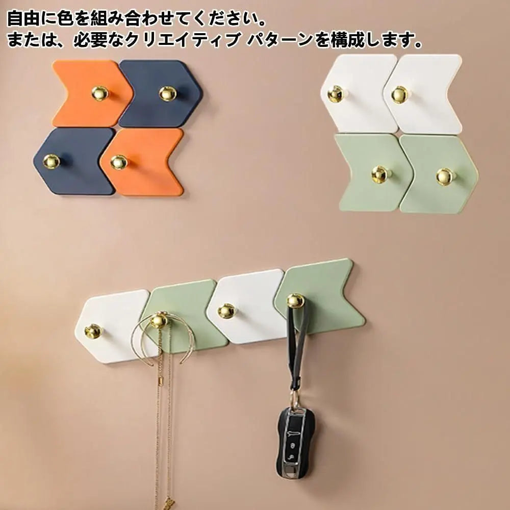 ⭐ Last 1 item⭐ Strong adhesive hook Wall-mounted Load capacity 3KG Waterproof Moistureproof Orange 4 pieces