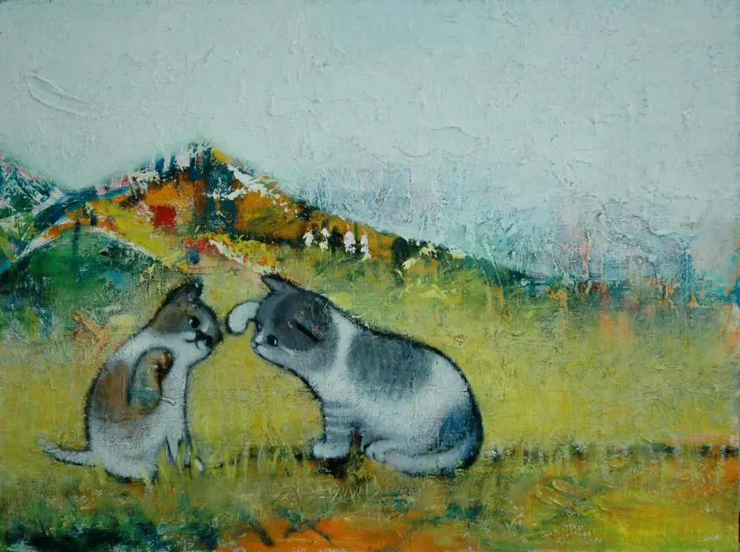 Painting Oil painting uF6-050520 Cute kittens