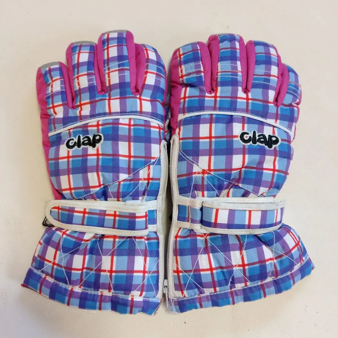 clap Kids M size checkered gloves, five fingers