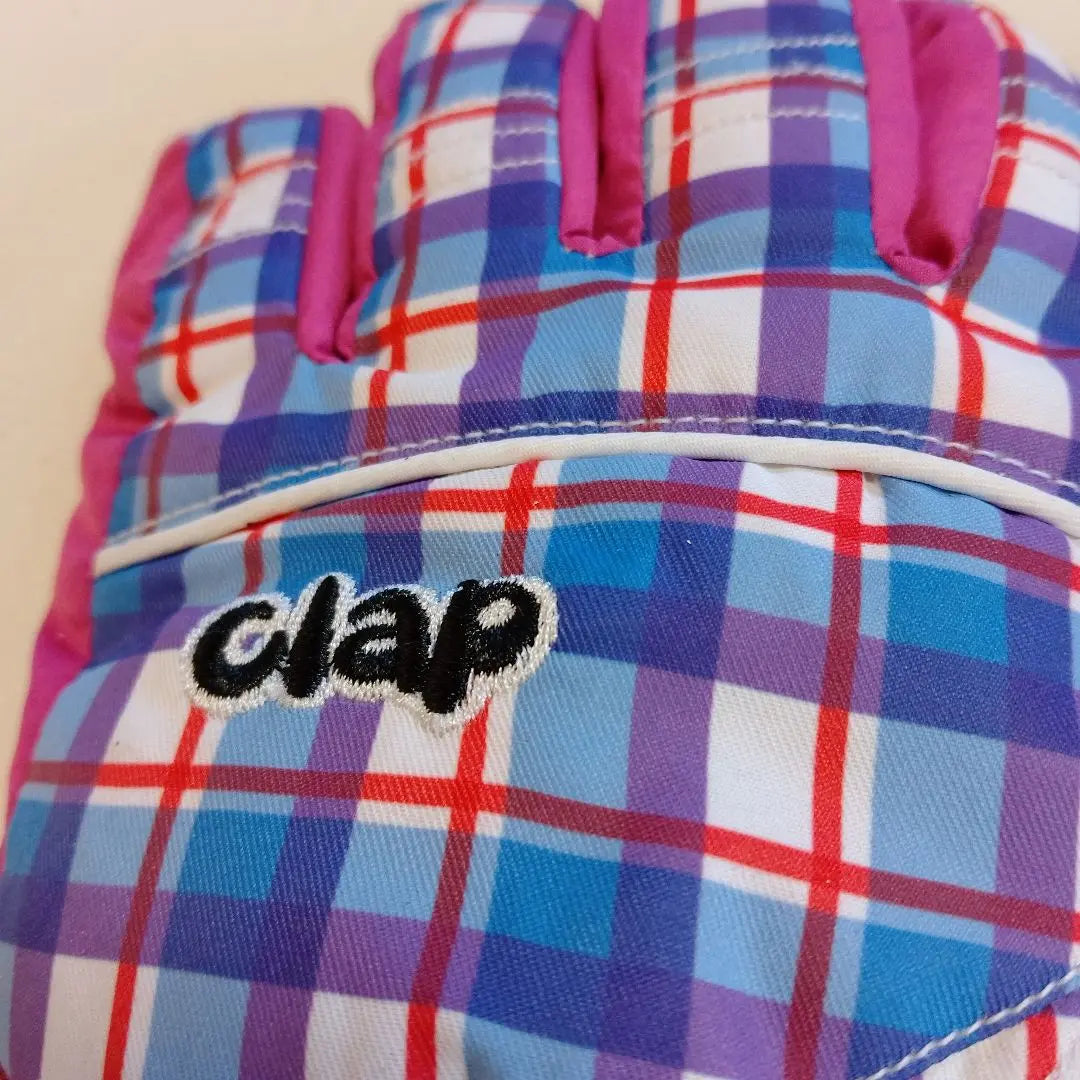 clap Kids M size checkered gloves, five fingers