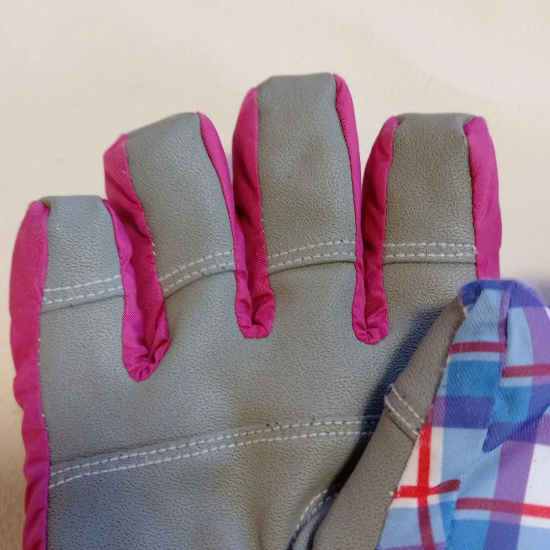 clap Kids M size checkered gloves, five fingers