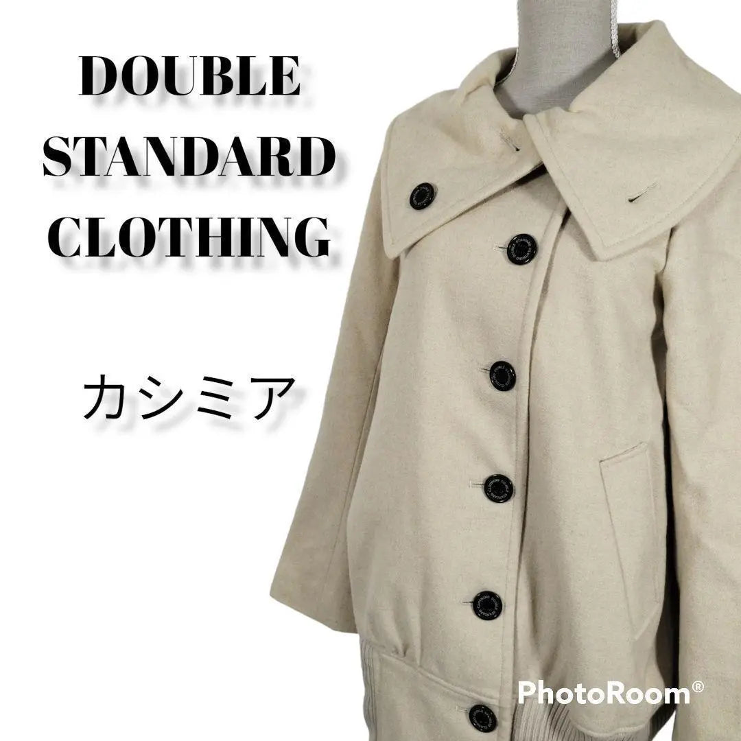 DOUBLE STANDARD Long Coat Big Color Kashimia Mixed Rib