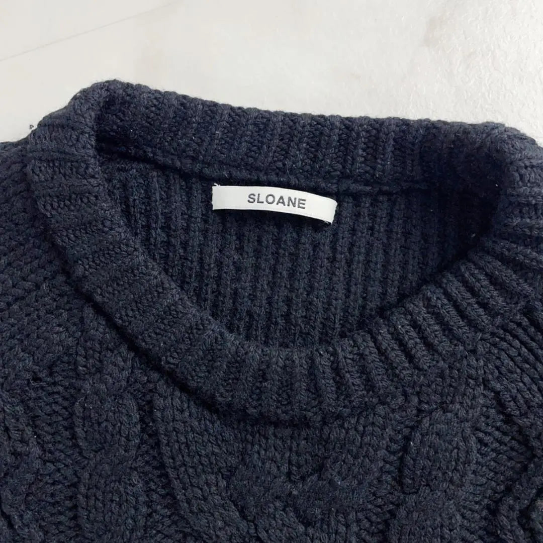 Beautiful condition SLOANE thick cable version Alan knit navy size 3*XC21