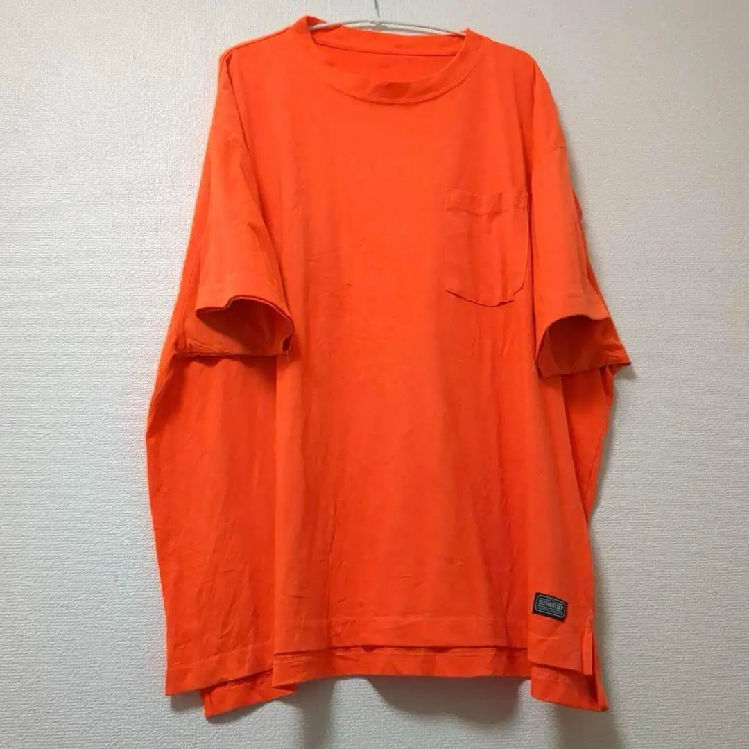 Camiseta vintage hombre Naranja 3XL Bolsillo con bolsillo liso | Ropa interior 3XL 無地 ポケット付き 胸ポケット