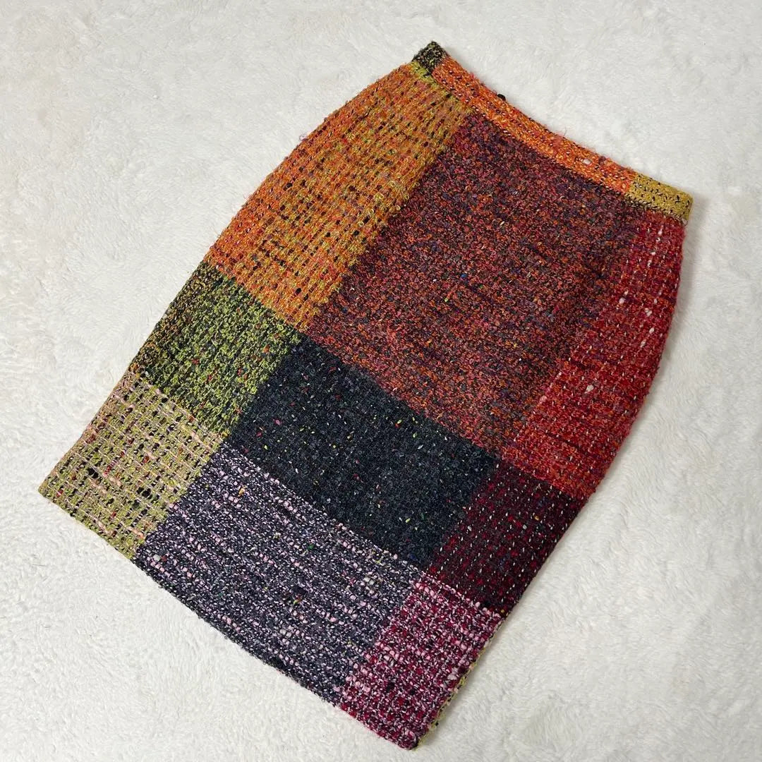 Super rare❗️CHRISTIAN LACROIX Tweed skirt Wool Mohaya