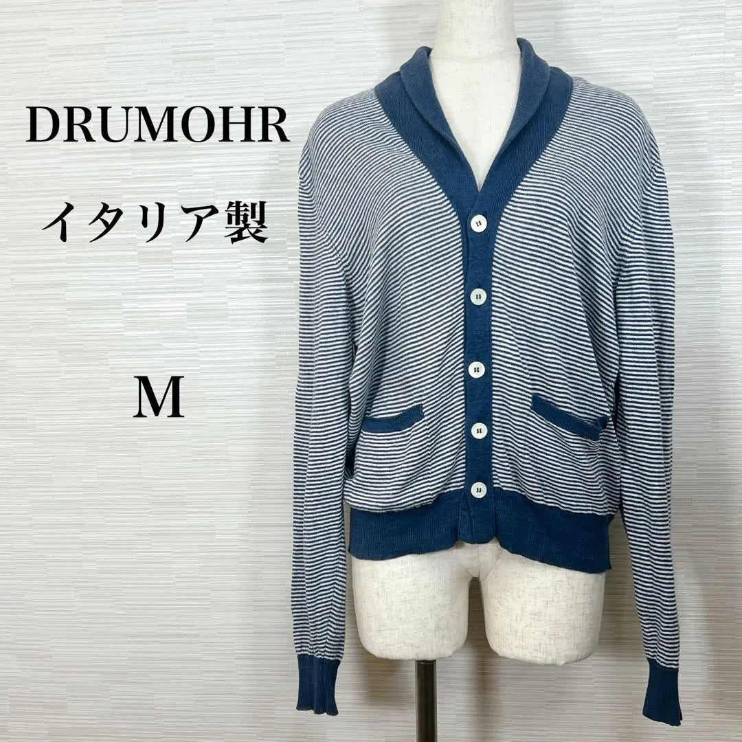 ★Good condition DRUMOHR Drumore Cardigan Made in Italy Border Hemp M